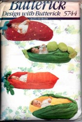 5744 INFANT PEA POD,CORN,STRAWBERRY,CARROT BUNTING BAGS PATTERN